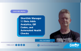 A vertical social media card with a neutral background and bold headline text reading “Shortlink Manager Expands Into Analytics Suite.” Below it, smaller body text states: “Version 1.1.0-beta adds click logging, QR generation, automated expiration rules, and broken destination detection for Drupal 10.5+ and 11.2+ sites.” The card summarises the beta release of the Shortlink Manager module, highlighting analytics tracking, QR code support, health checks, and AI-assisted development workflow.