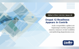 Newsletter cover image for The Drop Times Volume 4, Issue 23. The headline reads “Drupal 12 Readiness Appears in Contrib.” The deck states, “Early compatibility updates are beginning to surface, giving site owners a reason to review workflow and publishing dependencies now.” Visual elements reference Drupal ecosystem planning, contributed modules, editorial workflows, and upgrade preparation, highlighting how early compatibility declarations can help organisations assess dependencies ahead of the Drupal 12 