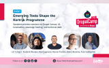 Promotional graphic for DrupalCamp Kortrijk 2026 in Kortrijk, Belgium, highlighting speaker sessions on Drupal Canvas, AI, localisation, sovereign hosting, and technical debt, with Frederik Wouters, Mori Sugimoto, Ramon Fincken, Dieter Blomme, and Fons Vandamme shown from left to right.