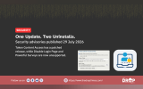 A wide security graphic summarizes one Drupal module update and two unsupported modules beside a Token Content Access settings screenshot and a login security icon. Text reads "SECURITY. One Update. Two Uninstalls. Security advisories published 29 July 2026. Token Content Access has a patched release. while Disable Login Page and Powerful Surveys are now unsupported. Follow us on. https www.thedroptimes.com. THE DROP TIMES."