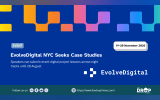 TDT home image for EvolveDigital NYC 2026. Title: “EvolveDigital NYC Seeks Case Studies.” Deck: “Speakers can submit recent digital project lessons across eight tracks until 28 August.” Event dates and submission deadline appear as metadata.