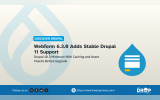 TDT hero card about the Webform 6.3.0 release. Title: “Webform 6.3.0 Adds Stable Drupal 11 Support.” Deck: “Drupal 10.3 Minimum With Caching and Asset Checks Before Upgrade.”