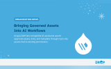 Blue Organization News graphic featuring the white Acquia logo and decorative dots and snowflake shapes. Text reads "ORGANIZATION NEWS. Bringing Governed Assets Into AI Workflows. Acquia DAM lets compatible AI assistants search approved assets links and metadata through read only access tied to existing permissions. THE DROP TIMES."
