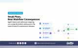 Drupal AI maintenance graphic comparing a failed tool call in an assistant conversation with an automation workflow branching to different actions. It shows how small fixes to agent history and automator targeting can prevent real workflow failures.