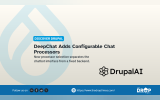 Hero image for DRUPAL AI 1.5.0-ALPHA2. Title: “DeepChat Adds Configurable Chat Processors.” Deck: “New processor selection separates the chatbot interface from a fixed backend.”