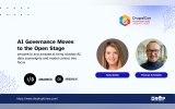 “AI Governance Moves to the Open Stage.” “amazee.io and amazee.ai bring shadow AI. data sovereignty and model control into focus.” DrupalCon Rotterdam 2026 graphic features portraits of Katy Walsh and Thomas Schröpfer with the amazee.io and amazee.ai logos.