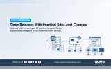 "DISCOVER DRUPAL. Three Releases With Practical Site Level Changes. Updates address dropped AI content. broader Stripe payment handling and predictable microsite aliases." Three connected diagrams represent AI content updates. payment processing. and microsite infrastructure to illustrate the three Drupal releases and their practical site level changes.