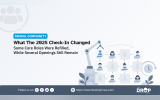 "DRUPAL COMMUNITY. What The 2025 Check In Changed. Some Core Roles Were Refilled, While Several Openings Still Remain." Diagram of a contributor grid with several filled profile cards and multiple empty placeholders, alongside a robotic arm and clock to show ongoing Drupal maintainer recruitment.