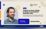 “Pantheon to Demo Outside-In Drupal AI at DrupalCon Rotterdam 2026.” “Josh Koenig will show a Drupal agent using Gemini Enterprise Agent Platform and Drupal MCP tooling.” Event graphic features a portrait labeled “Josh Koenig. co-founder. Pantheon.” alongside the Pantheon and DrupalCon Rotterdam 2026 logos.
