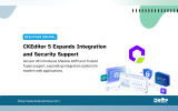 CKEditor 5 version 49 expands integration and security with Shadow DOM and Trusted Types support. Graphic features the CKEditor logo with editing tools and security icons.