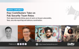 A promotional graphic announcing four full-member promotions to the Drupal Security Team, recognising years of vulnerability fixes, security reporting and advisory coordination. Portraits of the four contributors appear in a row beneath the announcement, highlighting the people behind Drupal's volunteer security efforts.