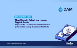 Acquia DAM 1.1.19 introduces a standalone asset picker and asset usage detection for Drupal Site Studio. Blue graphic features the DAM logo and a hard drive illustration.